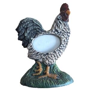 Vintage Cast Iron Metal Rooster Picture Frame Country Decor
